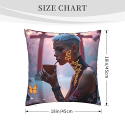 18x18 inches Double - sided Plush Pillow Cover with Unique Pattern