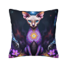 18x18英寸双面斯芬克斯猫图案毛绒抱枕套