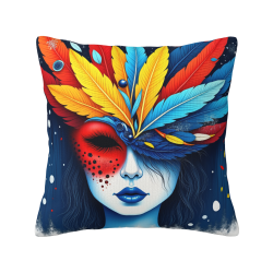Abstract Female Portrait Plush Pillow Cover - Okomall