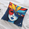 Abstract Female Portrait Plush Pillow Cover - Okomall