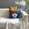 Abstract Female Portrait Plush Pillow Cover - Okomall