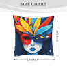 Abstract Female Portrait Plush Pillow Cover - Okomall