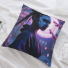 Copricuscino in peluche doppia faccia 18x18 pollici con motivo femminile futuristico