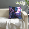 18x18 Inch Double - Sided Plush Throw Pillow Cover with Futuristic Female Pattern