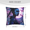 18x18 Inch Double - Sided Plush Throw Pillow Cover with Futuristic Female Pattern