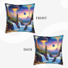 18x18 Inch Double - Sided Plush Pillowcase with Fantasy Alien Landscape Pattern