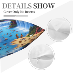 18x18 Inch Double - Sided Plush Pillowcase with Fantasy Alien Landscape Pattern