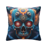 Housse de coussin en peluche réversible 18x18 pouces avec motif de crâne cool