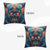 Housse de coussin en peluche réversible 18x18 pouces avec motif de crâne cool
