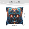 18x18 Zoll Doppelseitiger Plüsch-Kissenbezug mit Coolen Totenkopf-Design