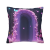 Funda de almohada de felpa de doble cara de 18x18 pulgadas con diseño de flores y mariposas