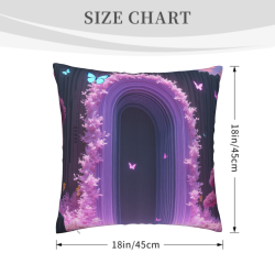 18x18 Zoll Kuschelbettbezug mit Blumen- und Schmetterlingsmuster