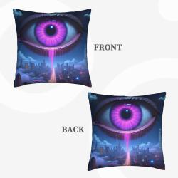 Coussin en Peluche Double Face Motif Œil Fantastique 45x45 cm