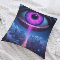 18x18 Inch Double - Sided Plush Pillowcase with Fantasy Eye Pattern
