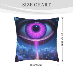 18x18英寸雙面毛絨奇幻之眼抱枕套