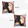 Funda de almohada de felpa doble cara con diseño de café de 18x18 pulgadas