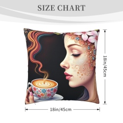 18x18インチ 両面プラッシュ コーヒーパターン枕カバー