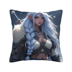 Double - sided Plush Pillowcase (18x18in) - Elf Warrior