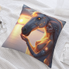 Cuscino in Peluche di 45x45 cm Doppio Lato con Motivo Sognante Cavallo-Umano
