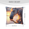 Cuscino in Peluche di 45x45 cm Doppio Lato con Motivo Sognante Cavallo-Umano