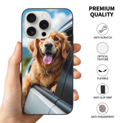 iPhone 15/Pro/Max 手机壳 - 金色拉布拉多犬图案 | okomall