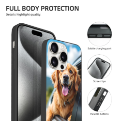 iPhone 15/Pro/Max 手机壳 - 金色拉布拉多犬图案 | okomall