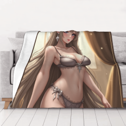 280g 横型アニメセクシー美女キャラクタープリントフランネルブランケット