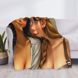 Couverture en flanelle horizontale 280g avec impression double beauté de dessins animés