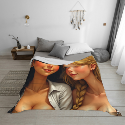 Couverture en flanelle horizontale 280g avec impression double beauté de dessins animés