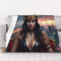 Coperta in flanella orizzontale da 280g con motivo Wonder Woman