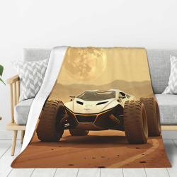 Manta de franela vertical de 280g con diseño único de coche de carreras