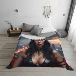 Couverture en flanelle horizontale de 280g avec motif Wonder Woman
