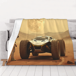 Manta de franela horizontal de 280g con exquisito estampado de coche todoterreno