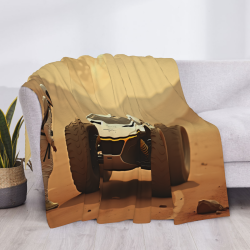 Couverture en flanelle horizontale 280g avec motif exquis de voiture tout-terrain