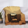 Manta de franela horizontal de 280g con exquisito estampado de coche todoterreno