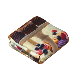 Couverture en flanelle verticale 280g (Imprimé de délicieux desserts)