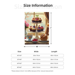280g 수직 플란넬 담요 (달콤한 디저트 프린트)