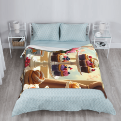 Couverture en flanelle verticale 280g (Imprimé de délicieux desserts)