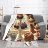 Couverture en flanelle horizontale 280g (Motif exquis de desserts)