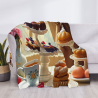 Couverture en flanelle horizontale 280g (Motif exquis de desserts)