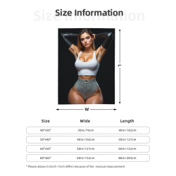 Manta de franela vertical de 280g con diseño de mujer sexy