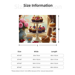 Couverture en flanelle horizontale 280g (Motif exquis de desserts)