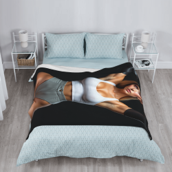Manta de franela vertical de 280g con diseño de mujer sexy