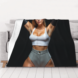 Couverture en flanelle horizontale 280g : Motif de fille fitness sexy