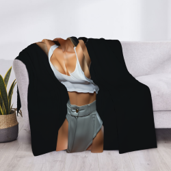Couverture en flanelle horizontale 280g : Motif de fille fitness sexy