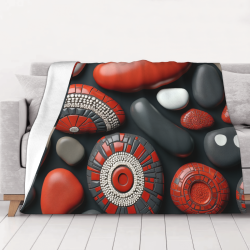 Couverture en flanelle horizontale 280g, confortable et durable avec motif imprimé