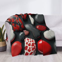 Coperta in flanella con motivo astratto in texture pietra - Okomall