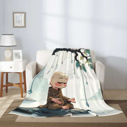 Zen Flanell-Decke - Serie "Friedliche Berglandschaft"
