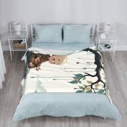 Zen Flanell-Decke - Serie "Friedliche Berglandschaft"