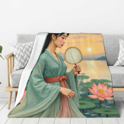 Couette Flanelle Verticale 280g avec Motif de Beauté Classique